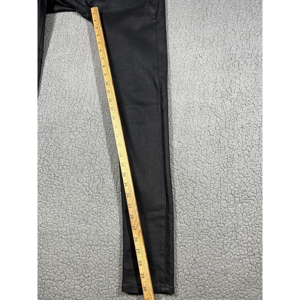 Rag & Bone Jeans Womens 27 Shiny Black High Rise Skinny Denim Stretch Coated - Picture 14 of 16